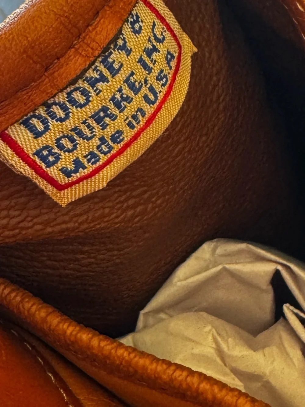 Vintage Dooney & Burke Cream Pebbled All Weather Leather Satchel- Circa 1980s